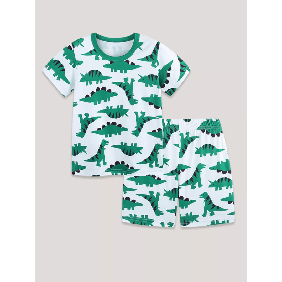 Children’s Dinosaur Print Casual Tee and Shorts Set Apparel and Accessories