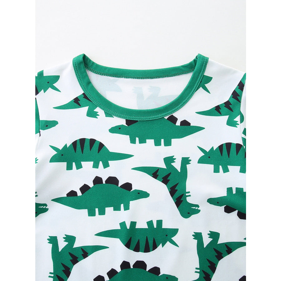 Children’s Dinosaur Print Casual Tee and Shorts Set Apparel and Accessories