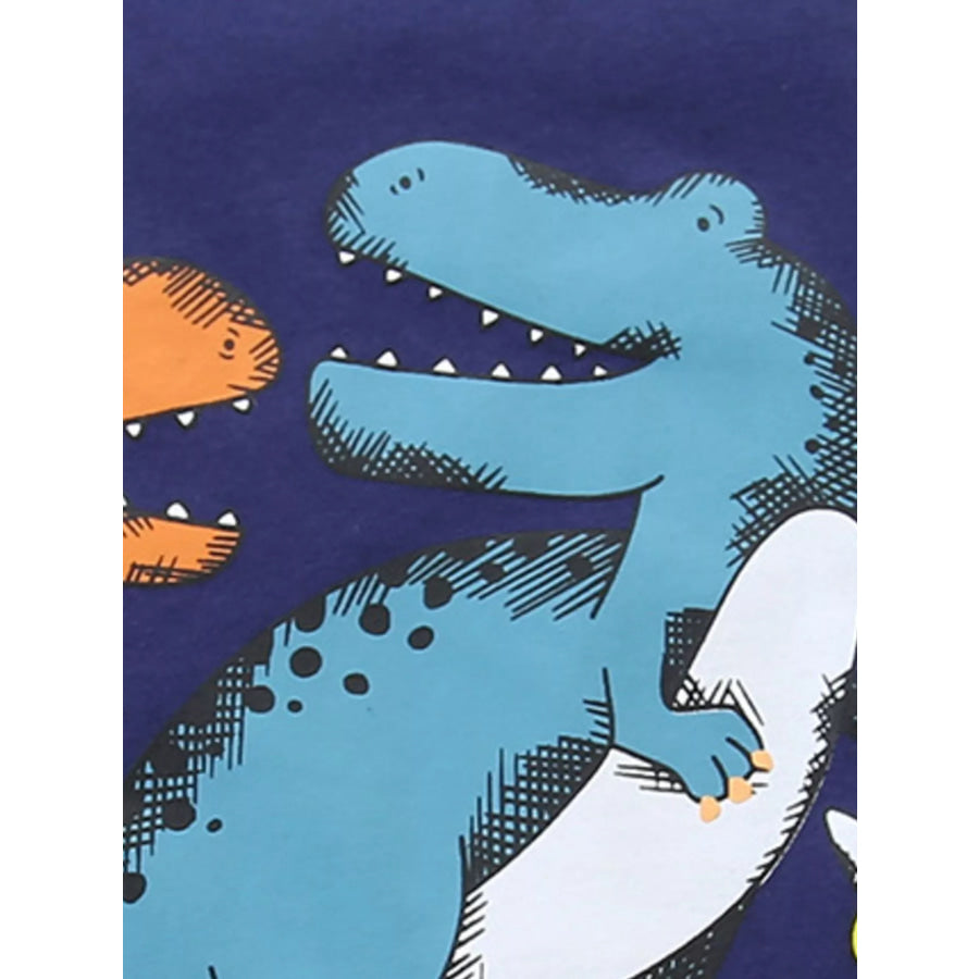 Children’s Dinosaur Print Casual Tee and Shorts Set Apparel and Accessories