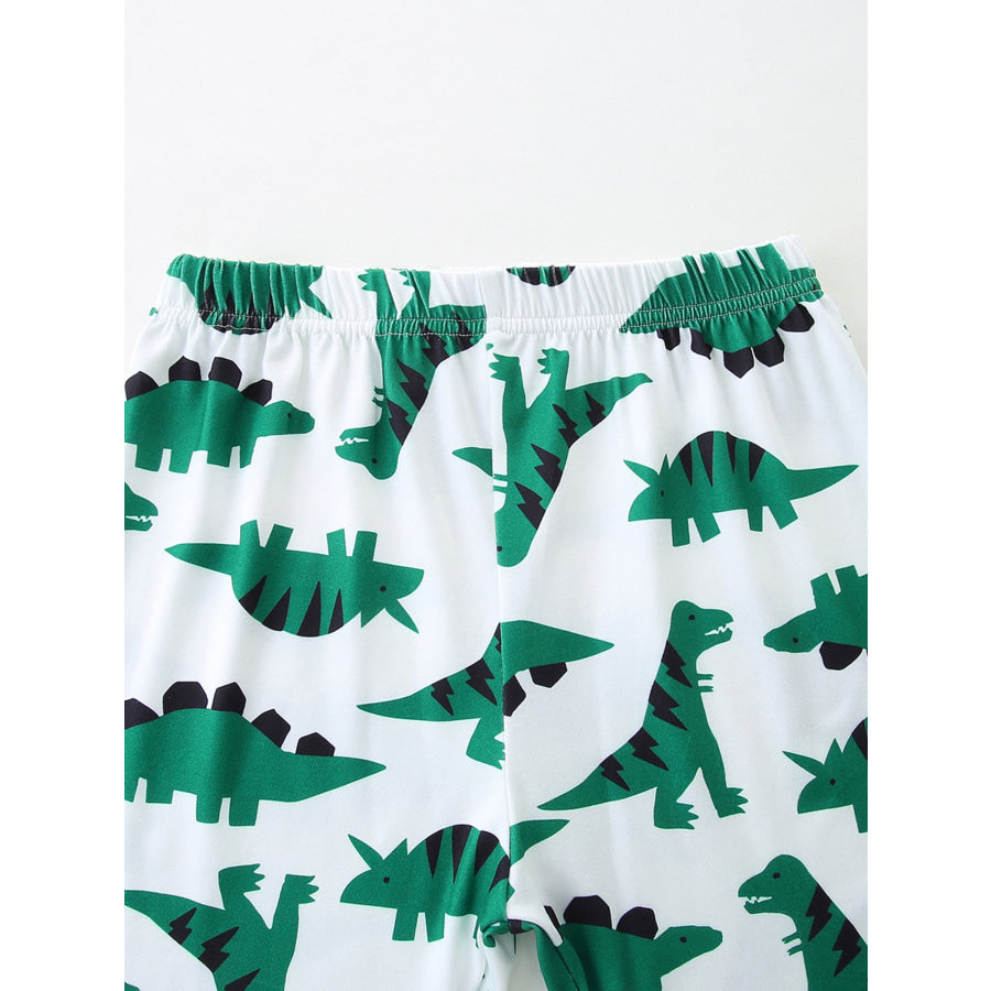 Children’s Dinosaur Print Casual Tee and Shorts Set Apparel and Accessories