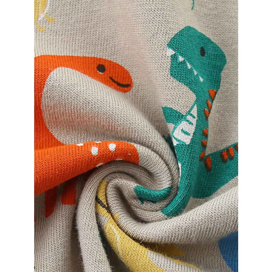Children’s Dinosaur Print Crew Neck Short Sleeve T-Shirt Apparel and Accessories