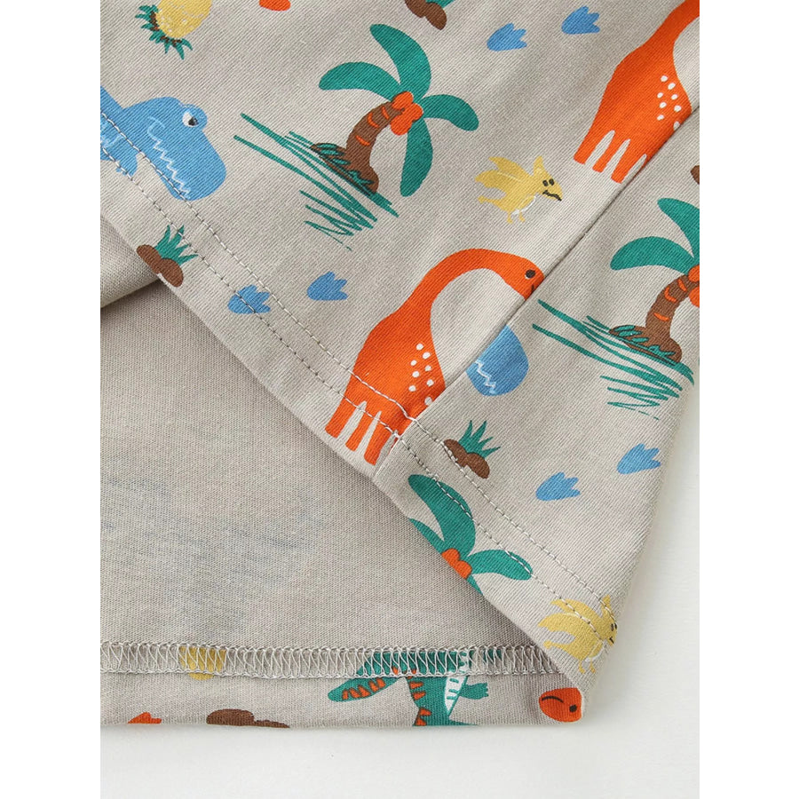 Children’s Dinosaur Print Crew Neck Short Sleeve T-Shirt Apparel and Accessories