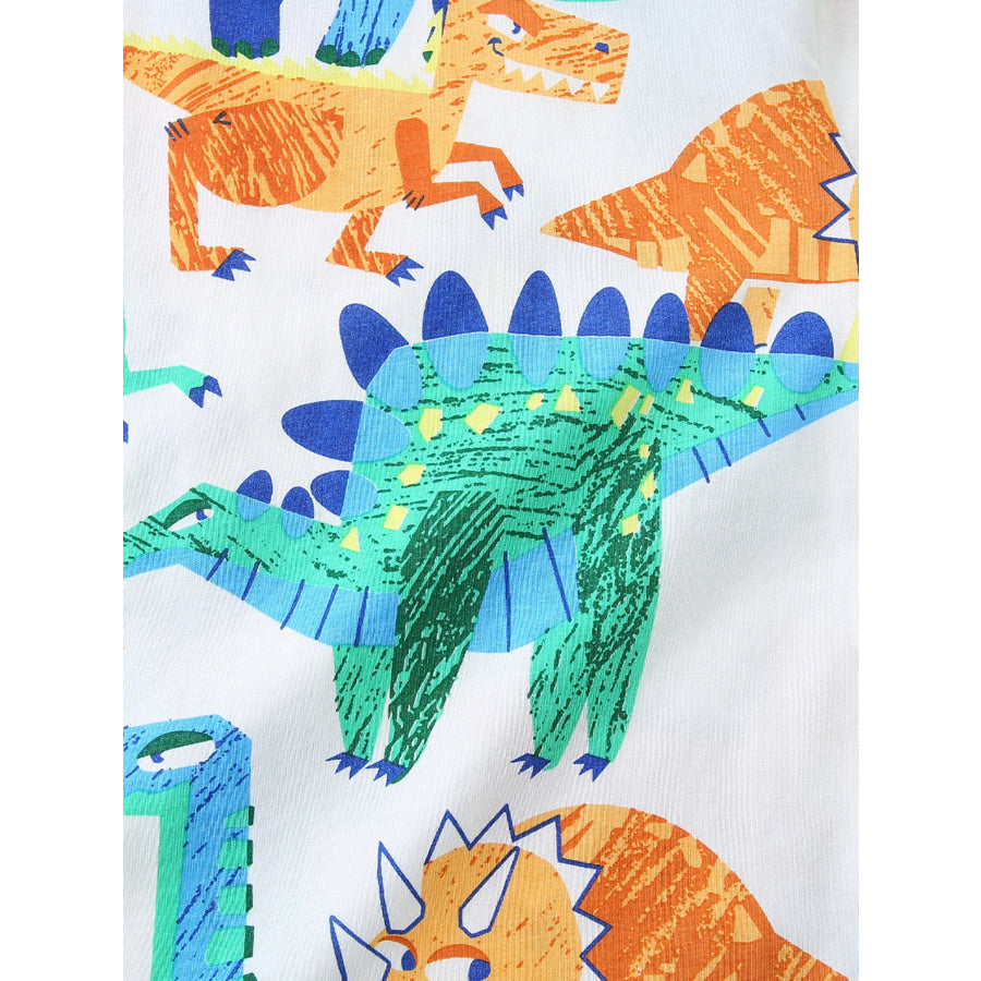 Children’s Dinosaur Print Crew Neck Short Sleeve T-Shirt Apparel and Accessories