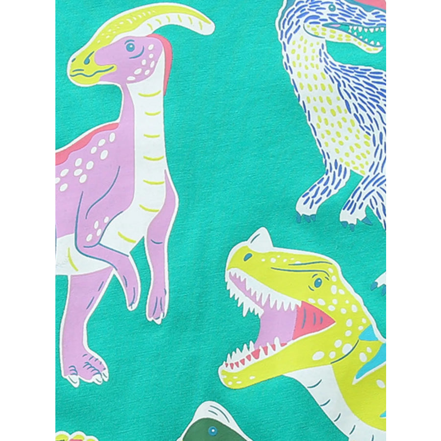 Children’s Dinosaur Print Crew Neck Short Sleeve T-Shirt Apparel and Accessories