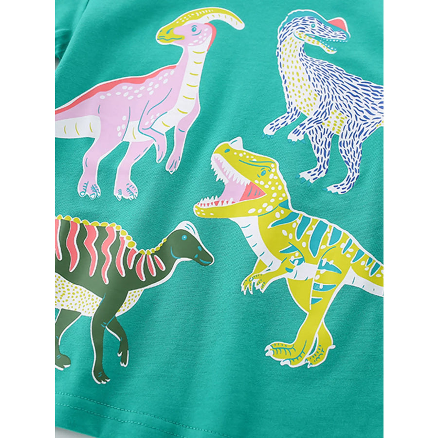Children’s Dinosaur Print Crew Neck Short Sleeve T-Shirt Apparel and Accessories