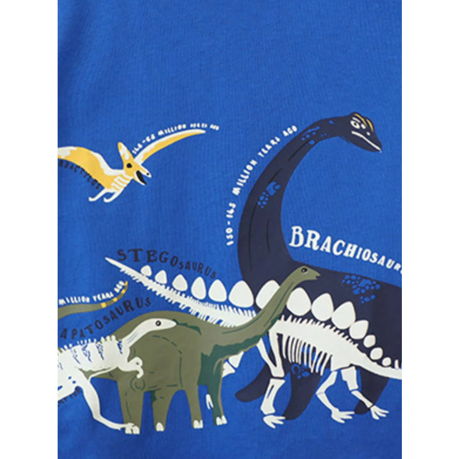 Children’s Dinosaur Print Crew Neck Short Sleeve T-Shirt Apparel and Accessories