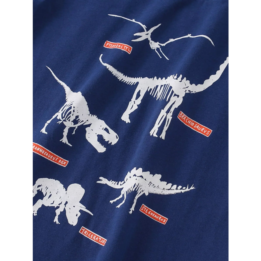 Children’s Dinosaur Print Crew Neck Short Sleeve T-Shirt Apparel and Accessories