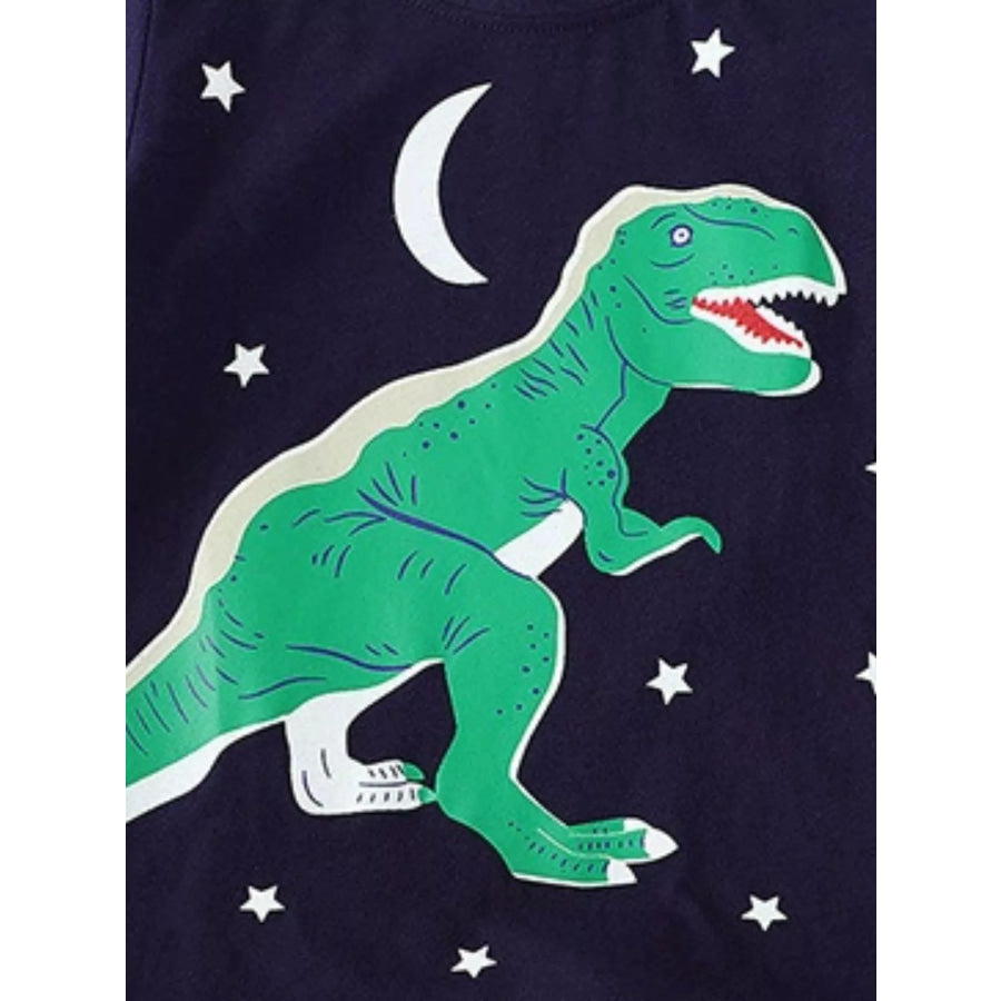 Children’s Dinosaur Print Crew Neck Short Sleeve T-Shirt Apparel and Accessories