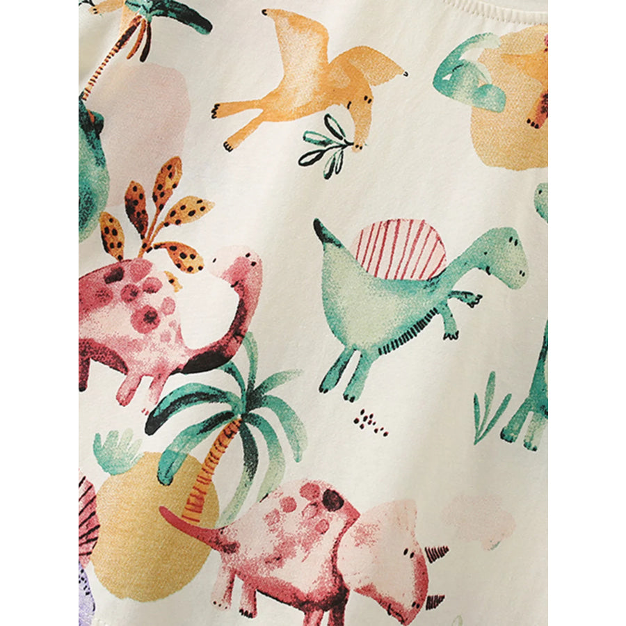 Children’s Dinosaur Print Crew Neck Short Sleeve T-Shirt Apparel and Accessories