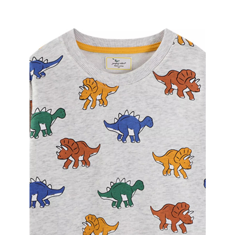 Children’s Dinosaur Print Crew Neck Sweatshirt Apparel and Accessories