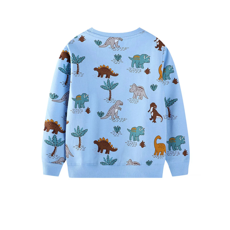 Children’s Dinosaur Print Crew Neck Sweatshirt Apparel and Accessories