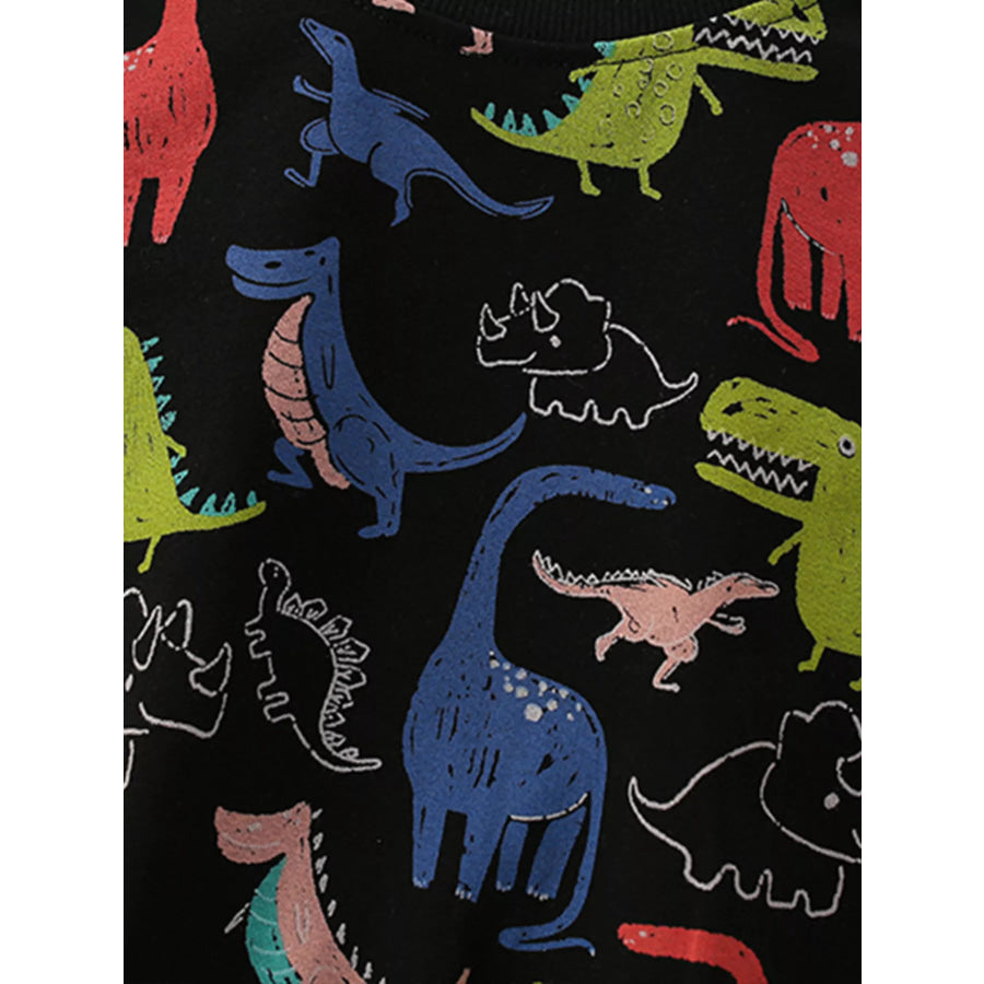 Children’s Dinosaur Print Crew Neck Sweatshirt Apparel and Accessories