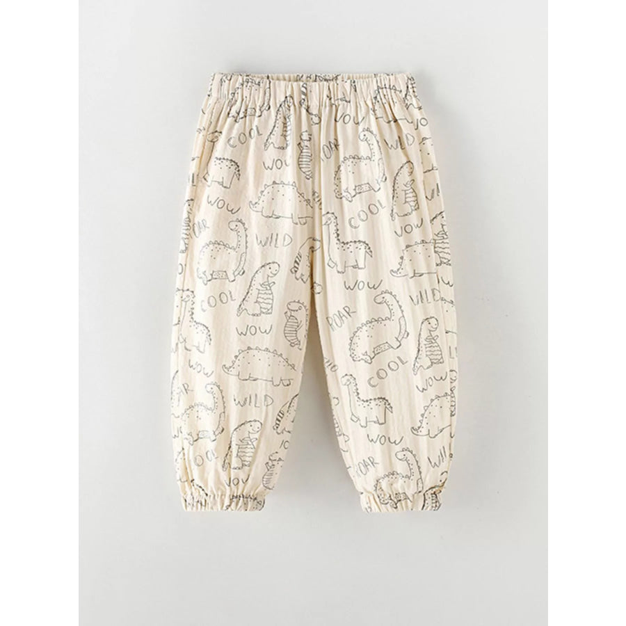 Children’s Dinosaur Print Elastic Waist Pants Apparel and Accessories