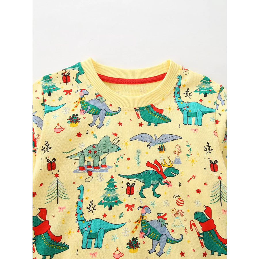 Children‘s Dinosaur Print Long Sleeve Sweatshirt Apparel and Accessories