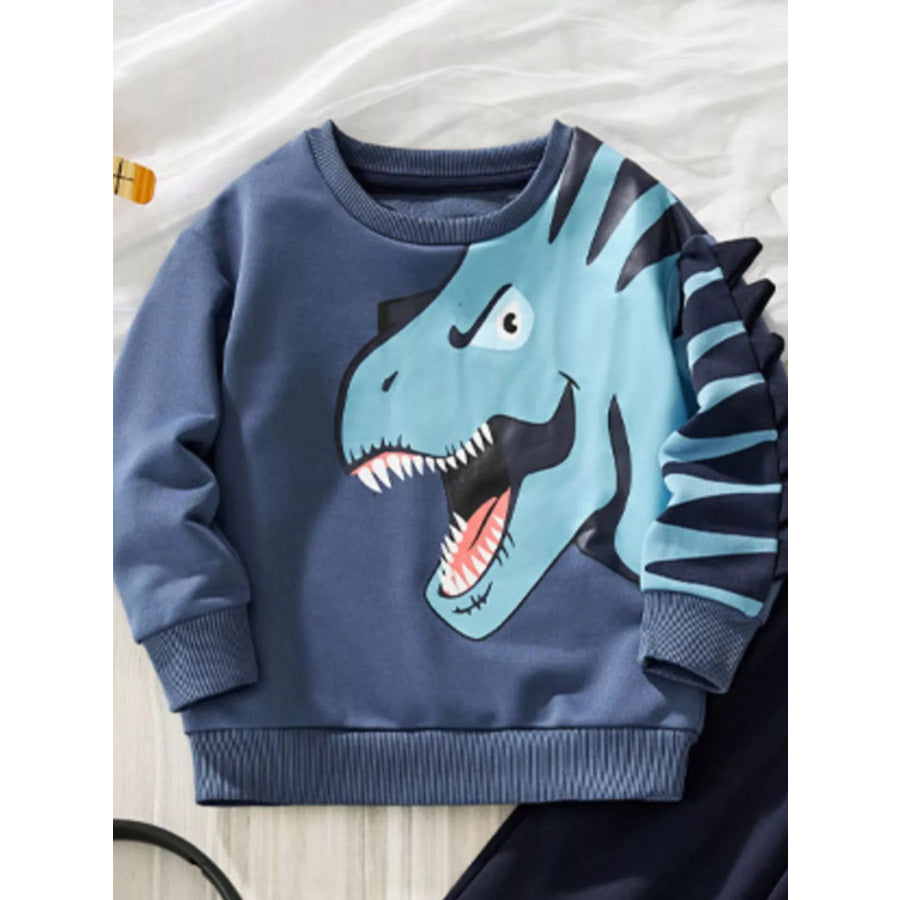 Children’s Dinosaur Print Long Sleeve Sweatshirt & Pants Set Apparel and Accessories