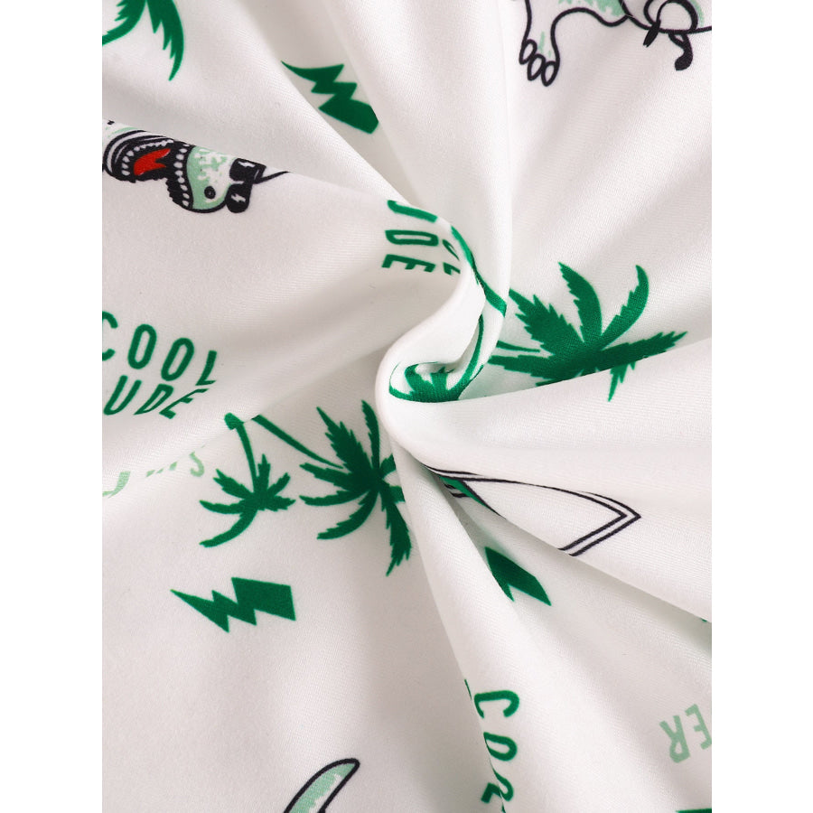 Children’s Dinosaur Print Polo Bodysuit & Shorts Set Apparel and Accessories
