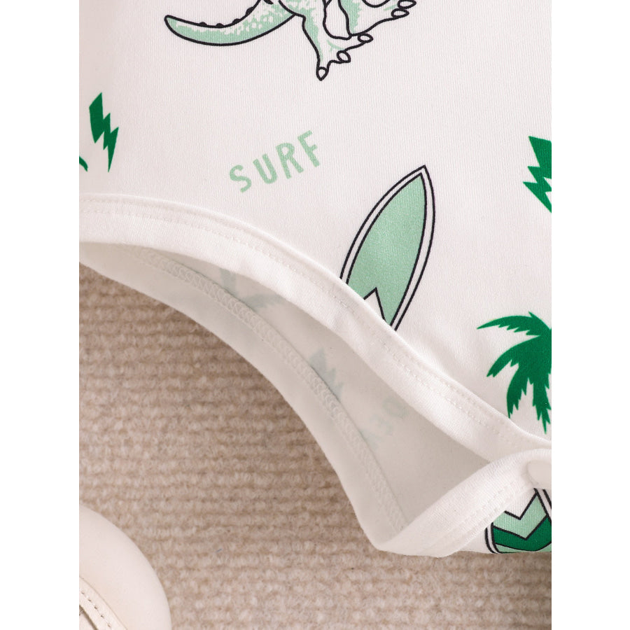 Children’s Dinosaur Print Polo Bodysuit & Shorts Set Apparel and Accessories