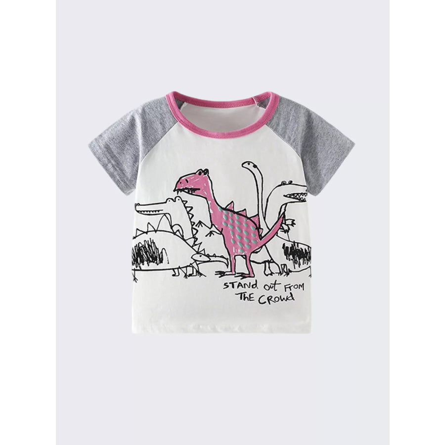Children’s Dinosaur Print Raglan Sleeve T-Shirt Apparel and Accessories