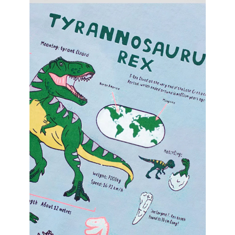 Children’s Dinosaur Print Round Neck T-Shirt Apparel and Accessories