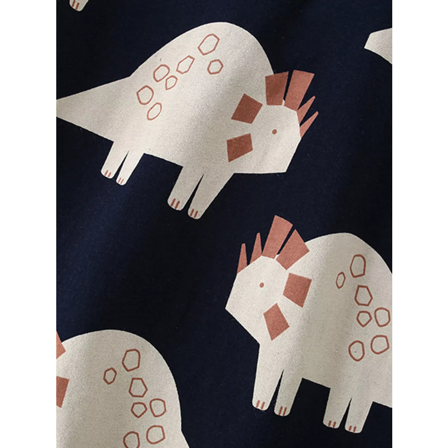 Children’s Dinosaur Print Round Neck Tee and Shorts Set Apparel and Accessories