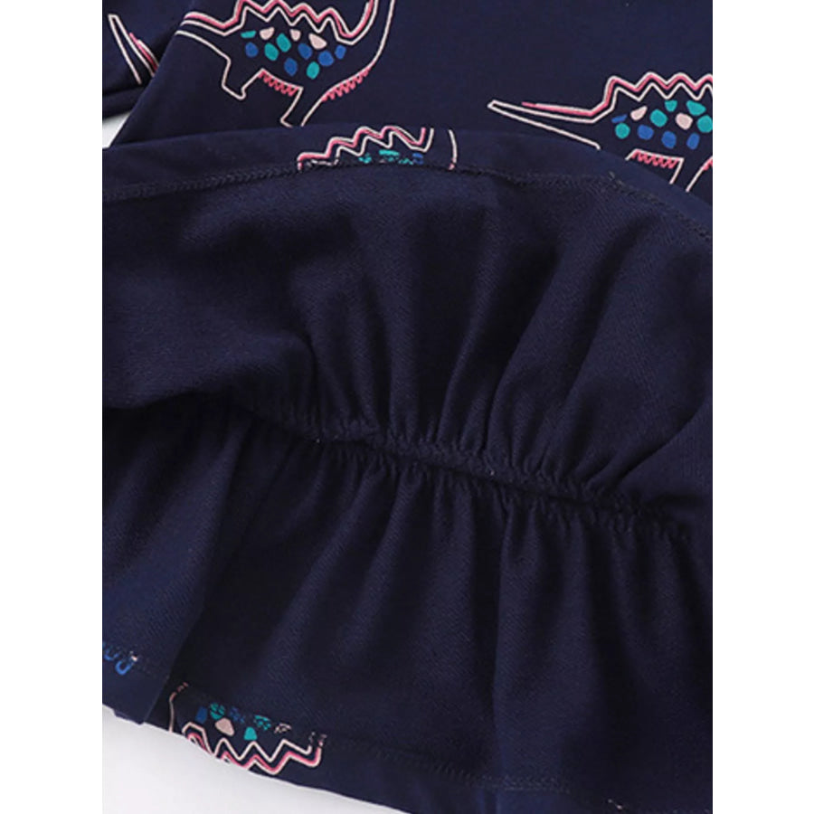 Children’s Dinosaur Print Ruffle Hem Sweatshirt Apparel and Accessories