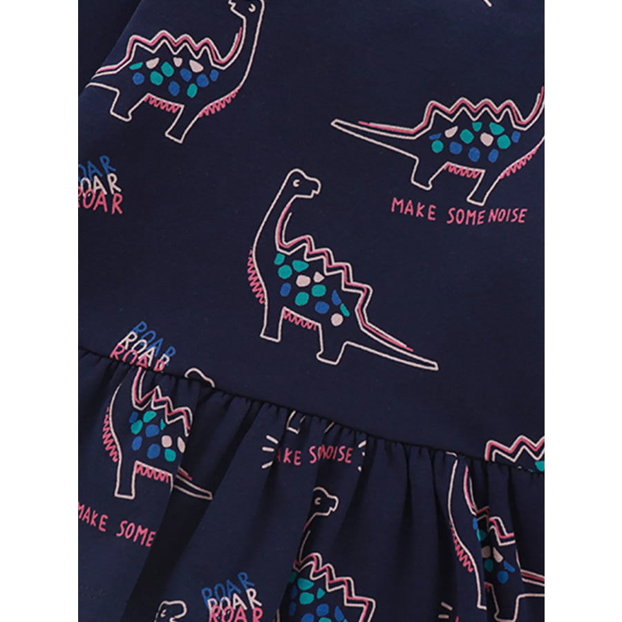 Children’s Dinosaur Print Ruffle Hem Sweatshirt Apparel and Accessories