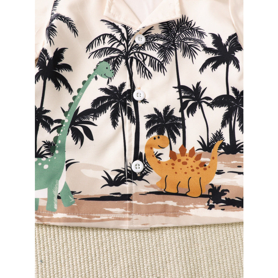 Children’s Dinosaur Print Shirt and Shorts Set Apparel and Accessories
