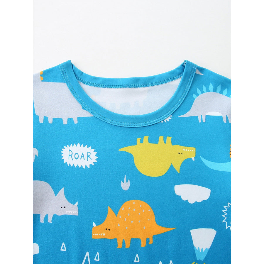 Children’s Dinosaur Print Short Sleeve Pajama Set Apparel and Accessories