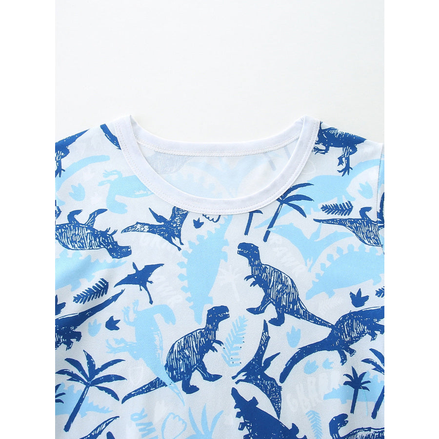 Children’s Dinosaur Print Short Sleeve Pajama Set Apparel and Accessories
