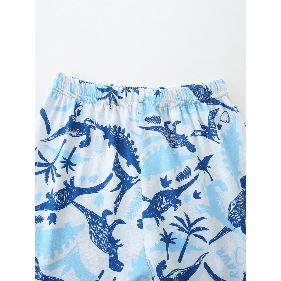 Children’s Dinosaur Print Short Sleeve Pajama Set Apparel and Accessories