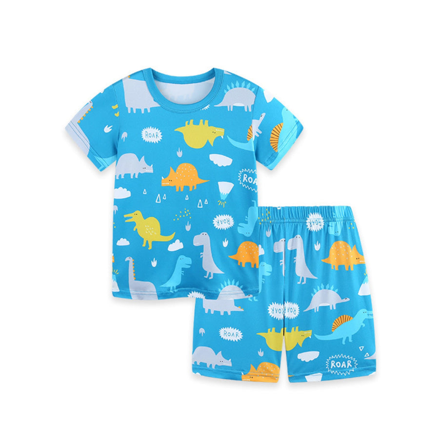 Children’s Dinosaur Print Short Sleeve Pajama Set Apparel and Accessories