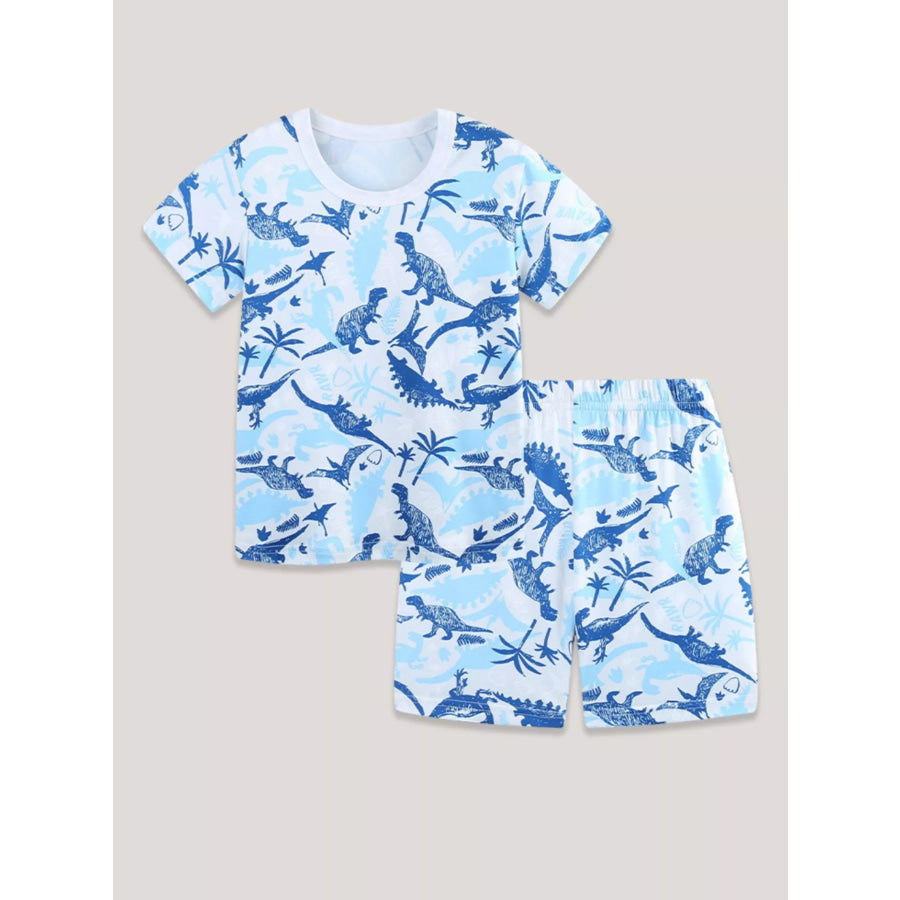 Children’s Dinosaur Print Short Sleeve Pajama Set Apparel and Accessories
