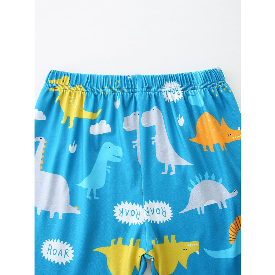 Children’s Dinosaur Print Short Sleeve Pajama Set Apparel and Accessories