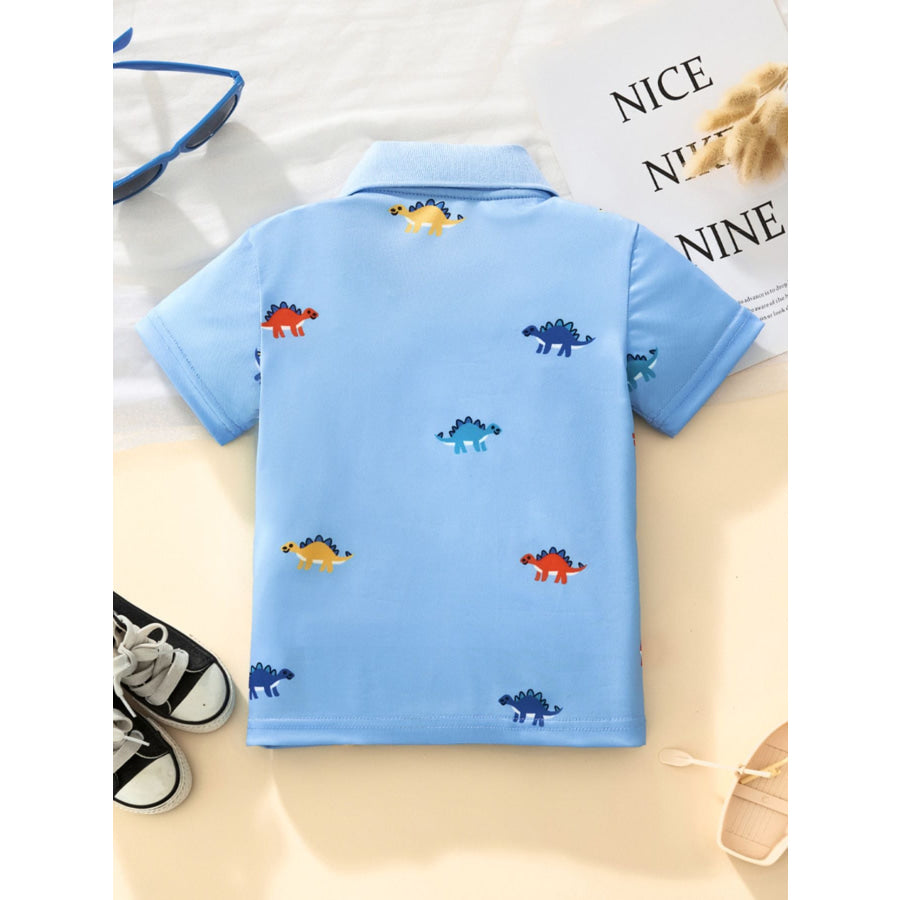 Children’s Dinosaur Print Short Sleeve Polo Apparel and Accessories