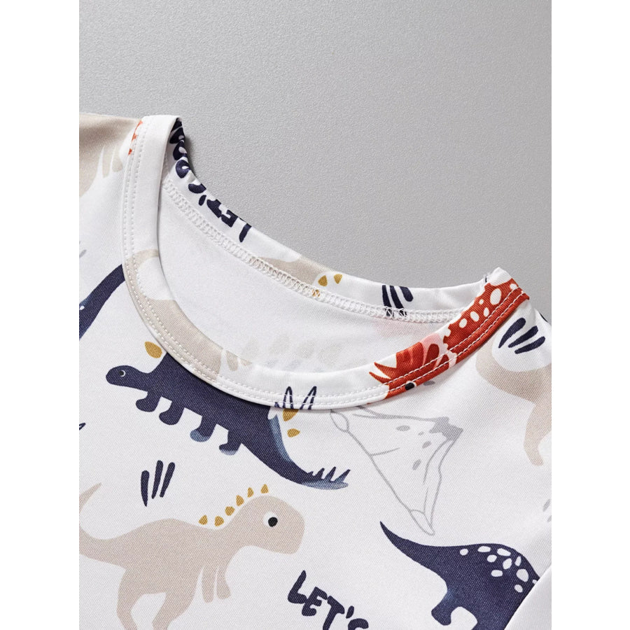 Children’s Dinosaur Print Short Sleeve T-Shirt and Shorts Set Apparel and Accessories