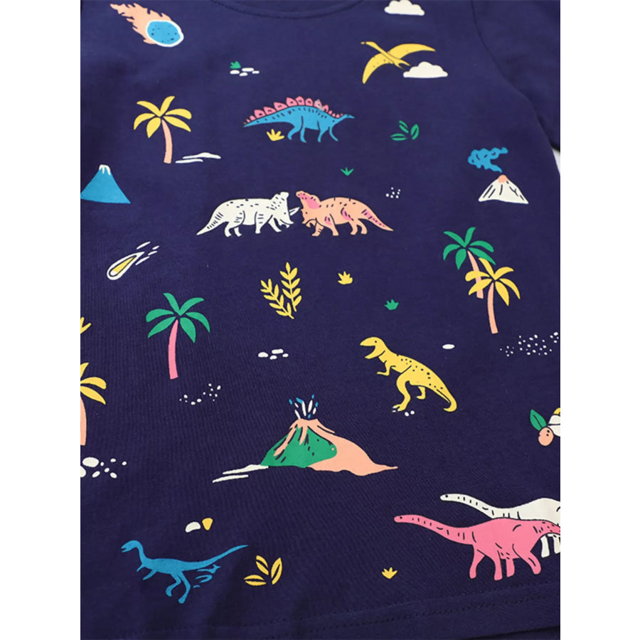 Children’s Dinosaur Print Short Sleeve T-Shirt Apparel and Accessories