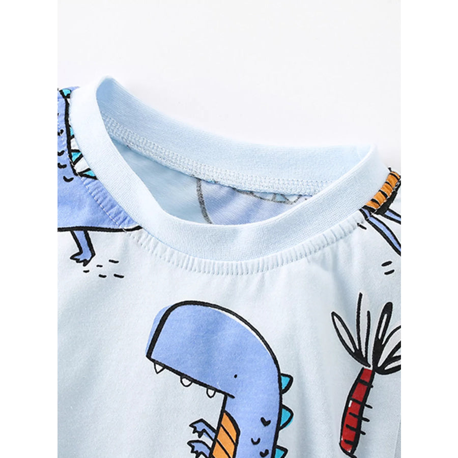 Children’s Dinosaur Print Short Sleeve T-Shirt & Shorts Set Apparel and Accessories