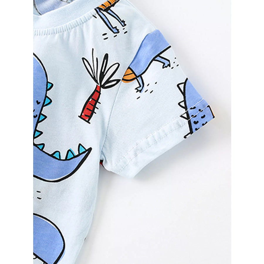 Children’s Dinosaur Print Short Sleeve T-Shirt & Shorts Set Apparel and Accessories