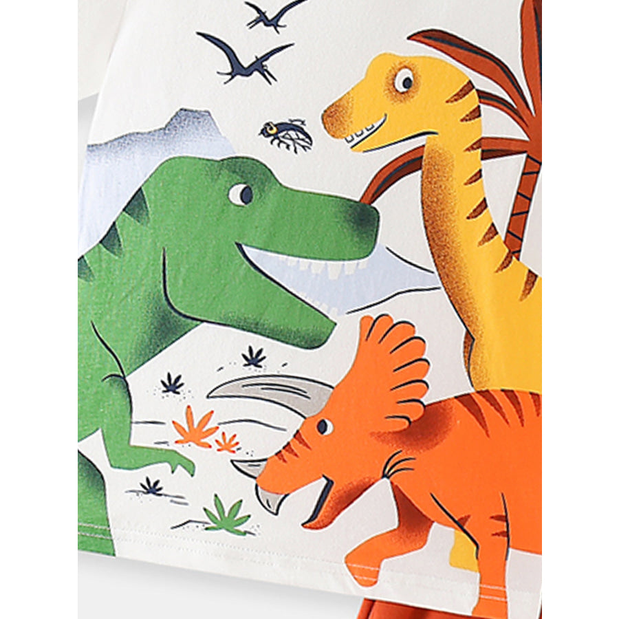 Children’s Dinosaur Print Short Sleeve Tee and Shorts Set Apparel and Accessories