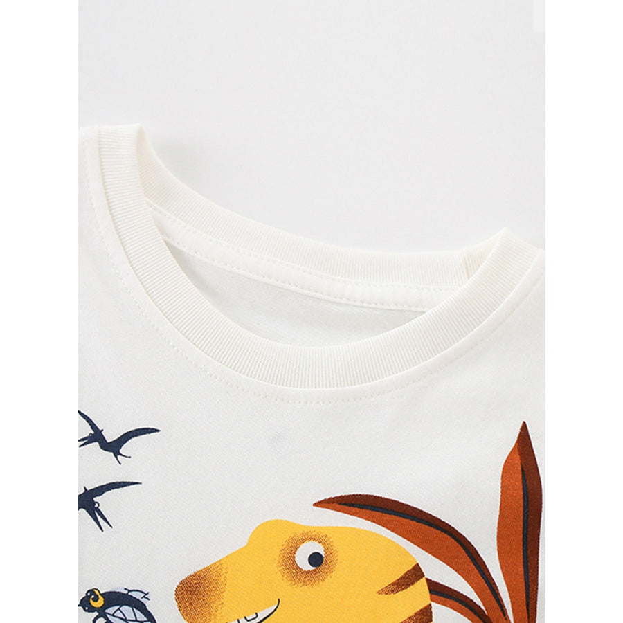 Children’s Dinosaur Print Short Sleeve Tee and Shorts Set Apparel and Accessories