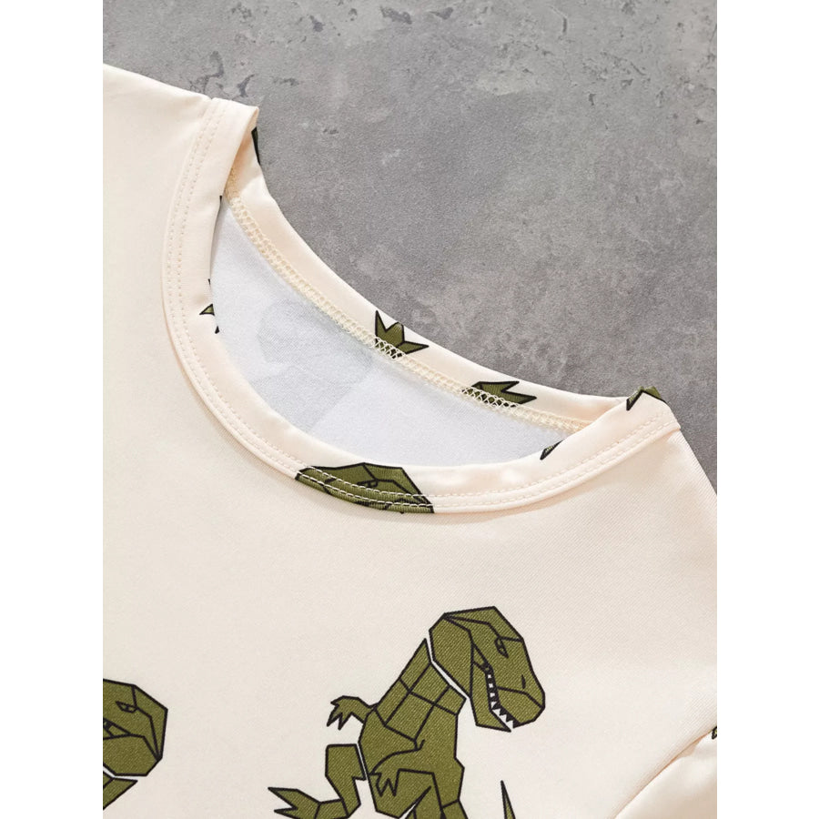 Children’s Dinosaur Print Short Sleeve Tee and Shorts Set Apparel and Accessories