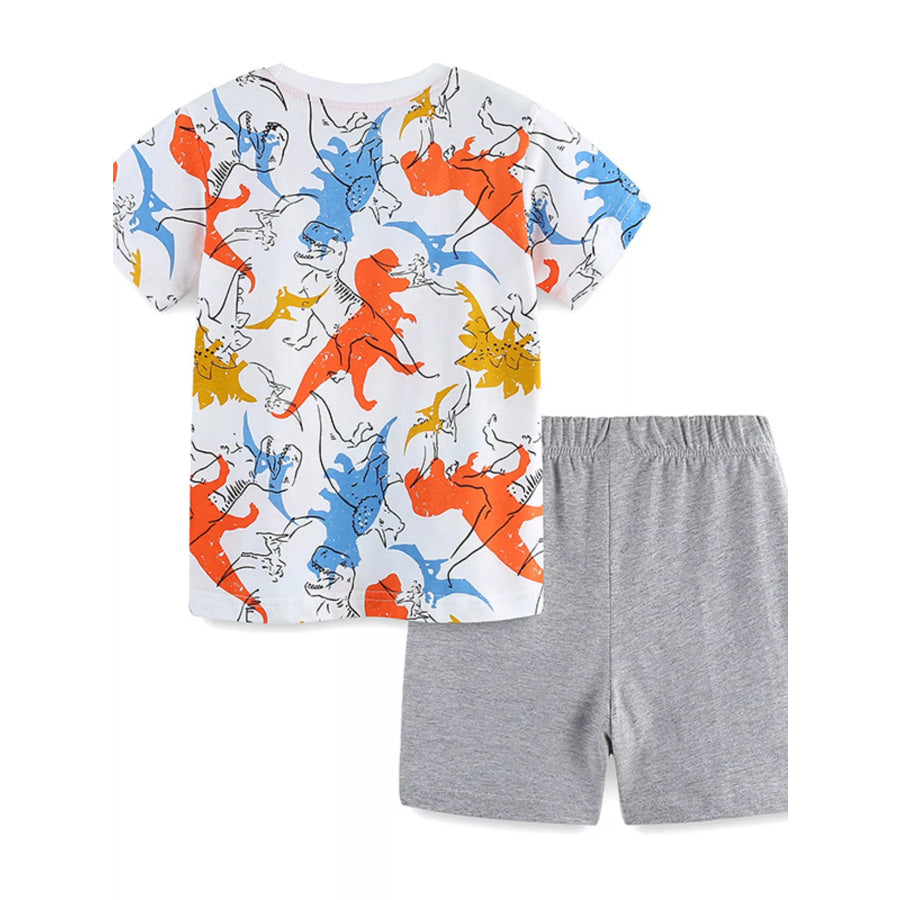 Children’s Dinosaur Print Tee and Shorts Set Apparel and Accessories