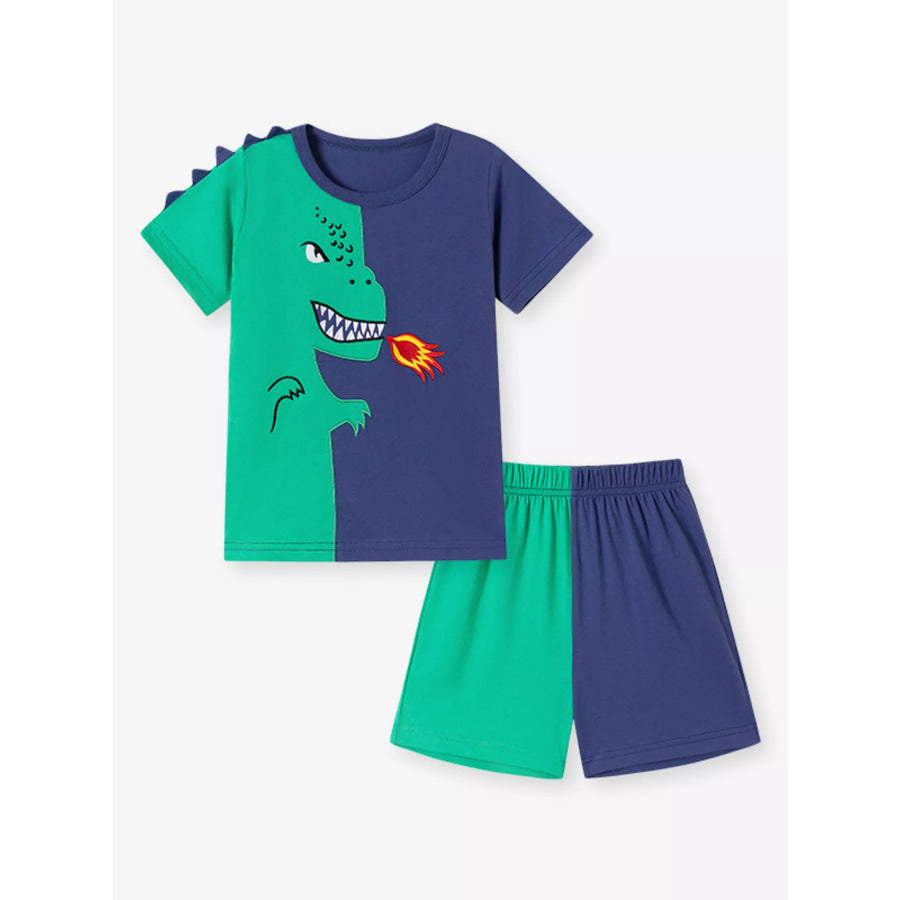 Children’s Dinosaur Print Two-Tone Set Apparel and Accessories