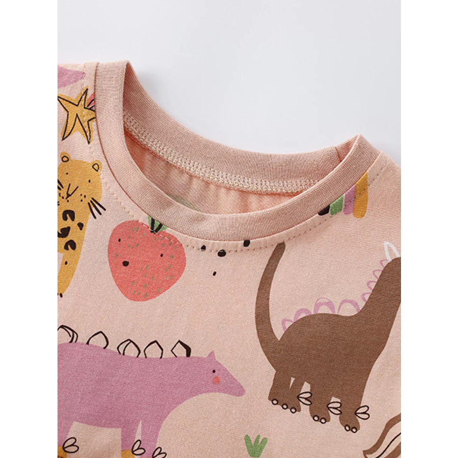Children’s Dinosaur & Rainbow Print Top and Pants Set Apparel and Accessories