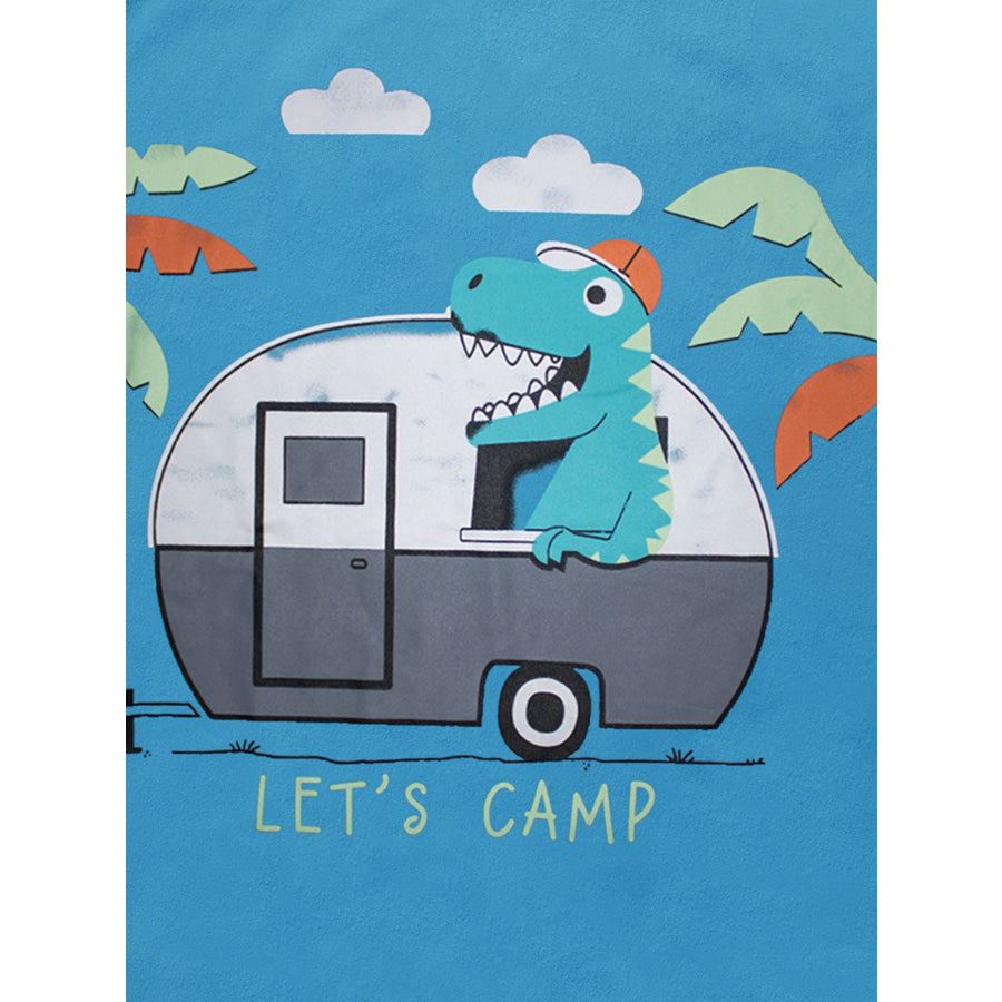 Children’s Dinosaur Round Neck Short Sleeve T-Shirt Apparel and Accessories