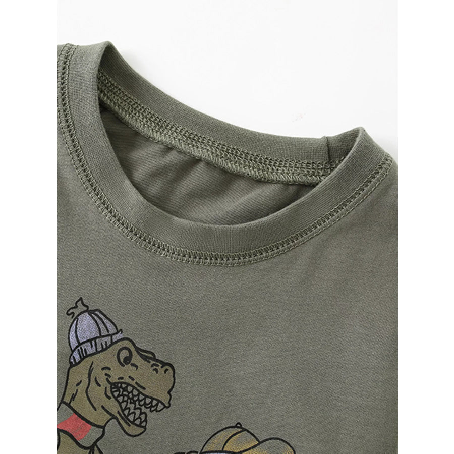 Children’s Dinosaur Round Neck T-Shirt Apparel and Accessories
