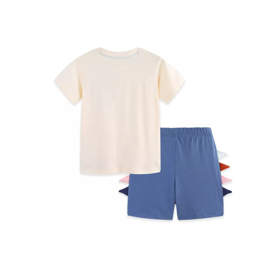 Children’s Dinosaur Round Neck Tee and Shorts Set Apparel and Accessories