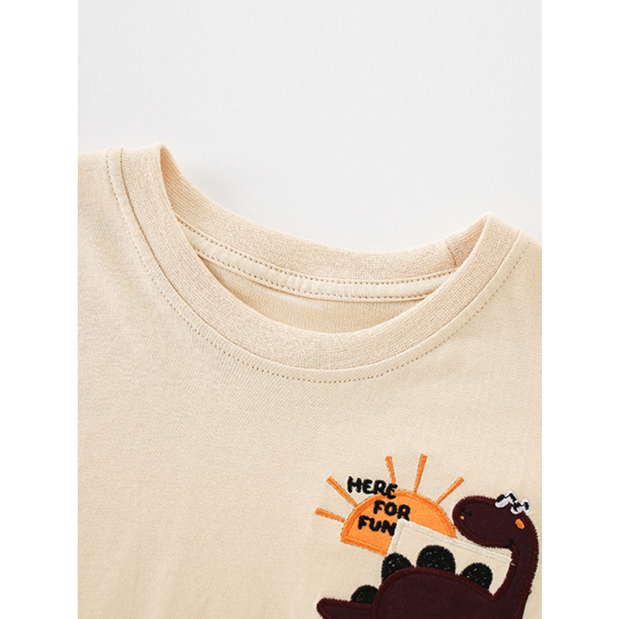 Children’s Dinosaur Round Neck Tee and Shorts Set Apparel and Accessories