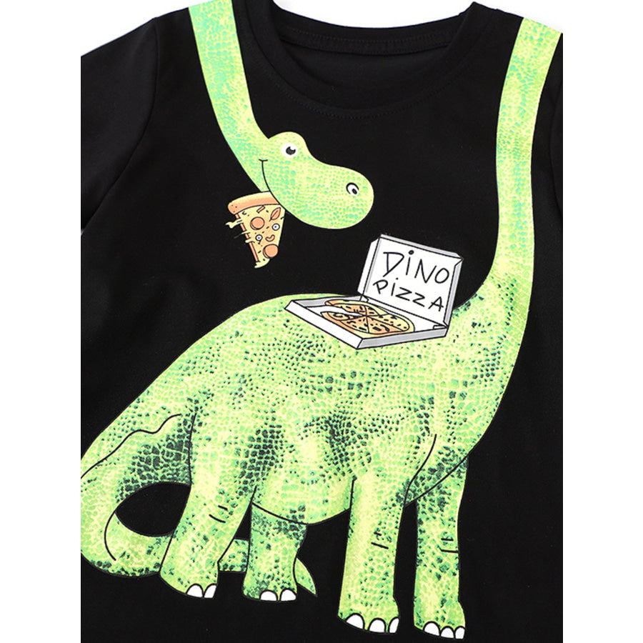 Children’s Dinosaur Round Neck Tee and Shorts Set Apparel and Accessories
