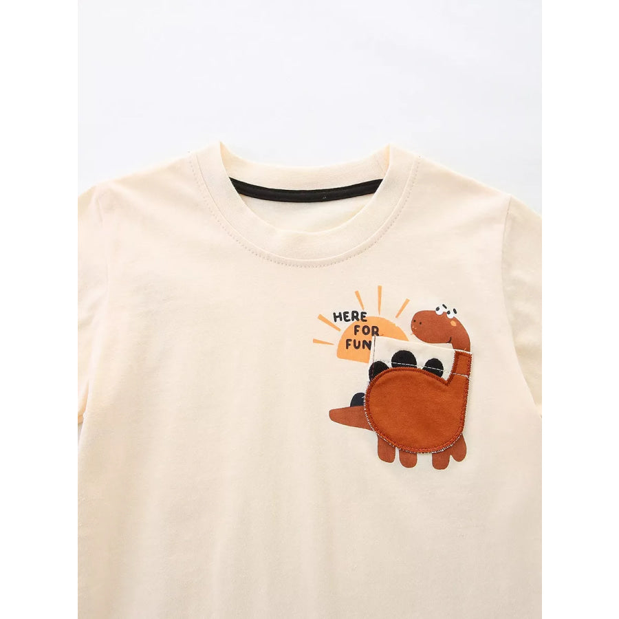 Children’s Dinosaur Round Neck Tee and Shorts Set Apparel and Accessories